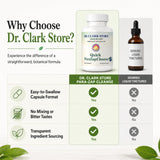 Dr Clark Store etiqueta con información clara para uso y seguridad