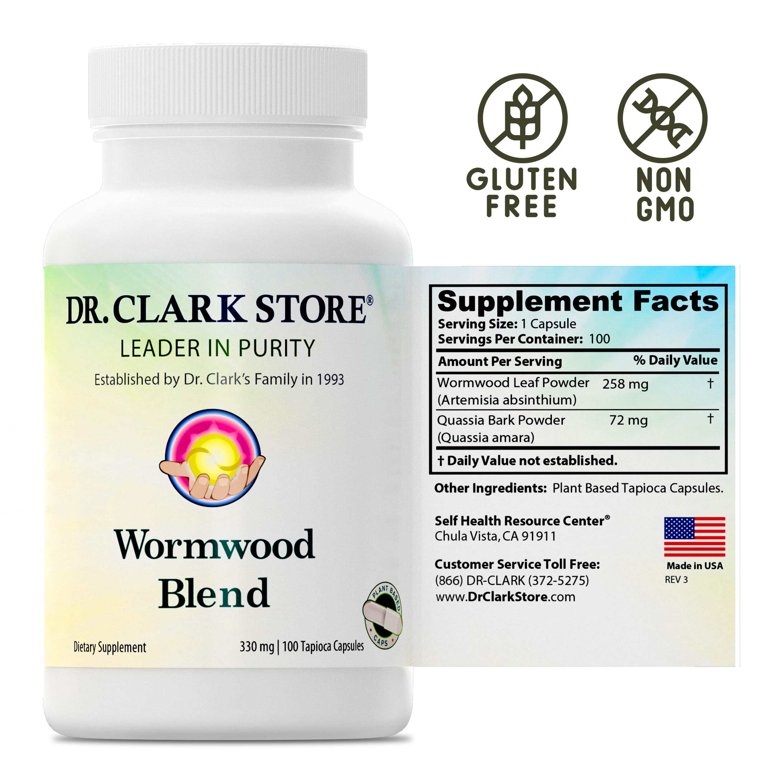 Dr Clark superblend varias cápsulas en un cuenco mostrando presentación práctica
