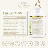 DR. CROWN etiqueta con lista de ingredientes y certificaciones visibles