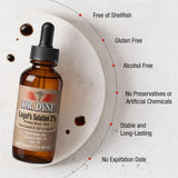 Dr. Dyne etiqueta legible con ingredientes y certificaciones visibles