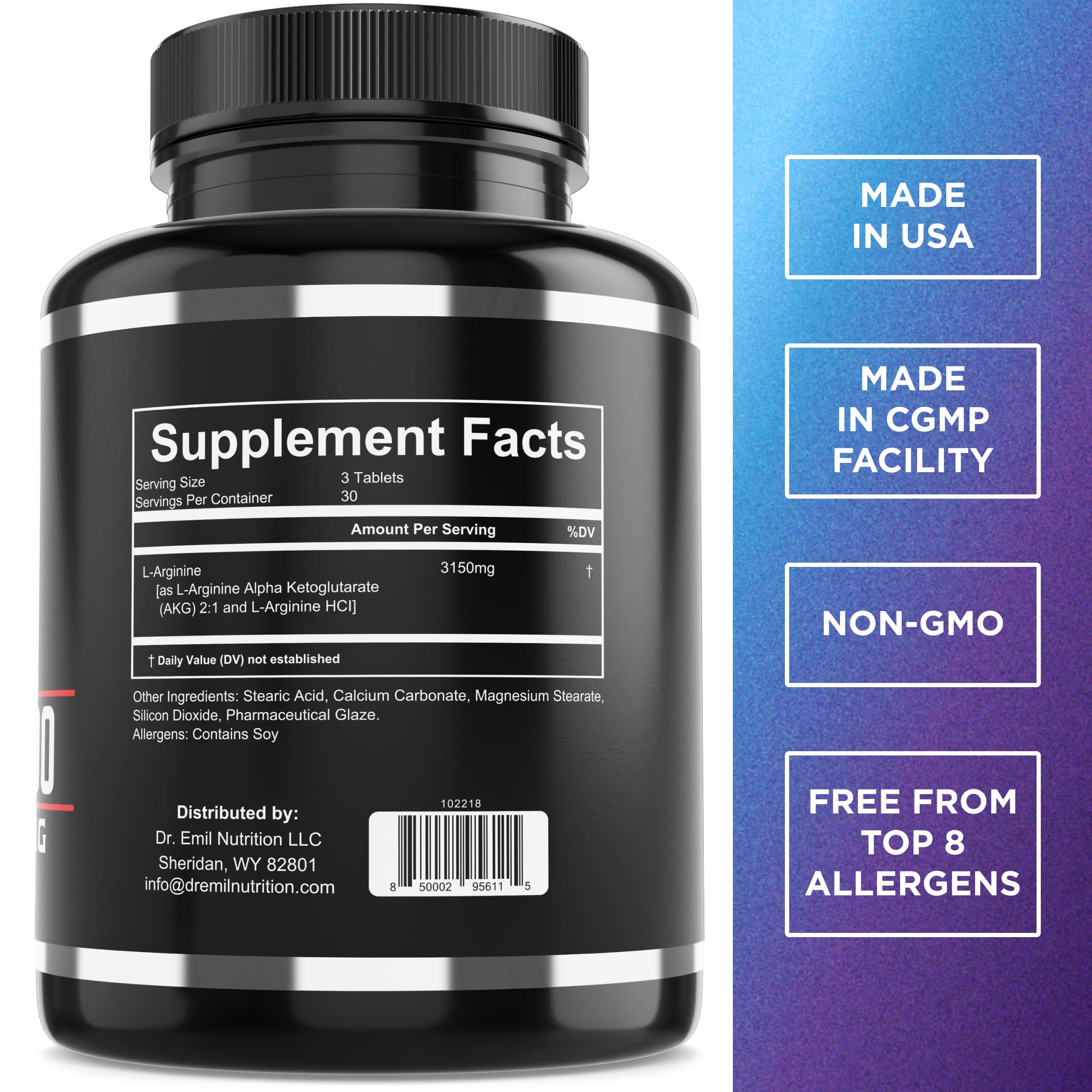 DR. EMIL NUTRITION tableta cerrada en primer plano con acabado liso