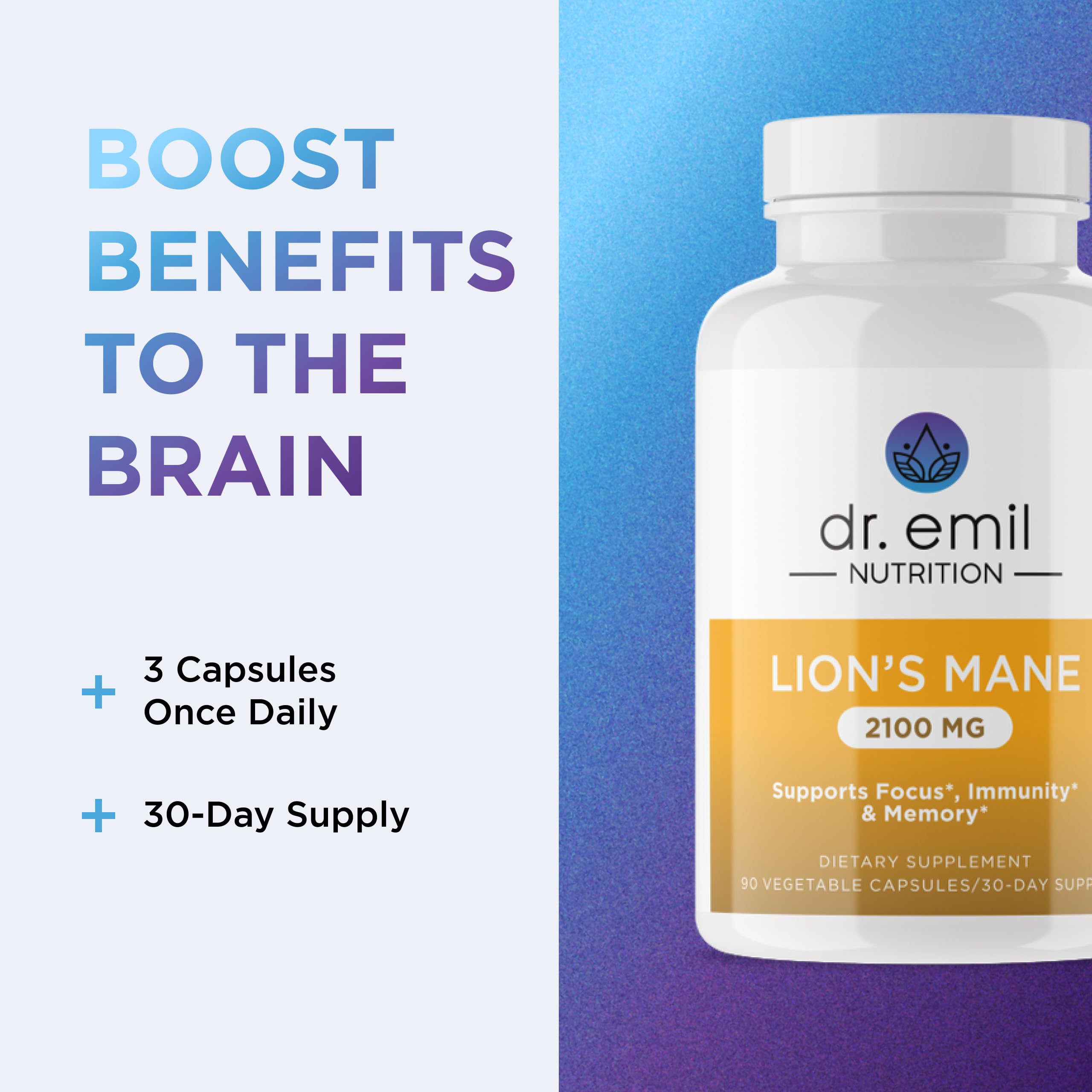 DR. EMIL NUTRITION cápsula junto a regla para mostrar tamaño real