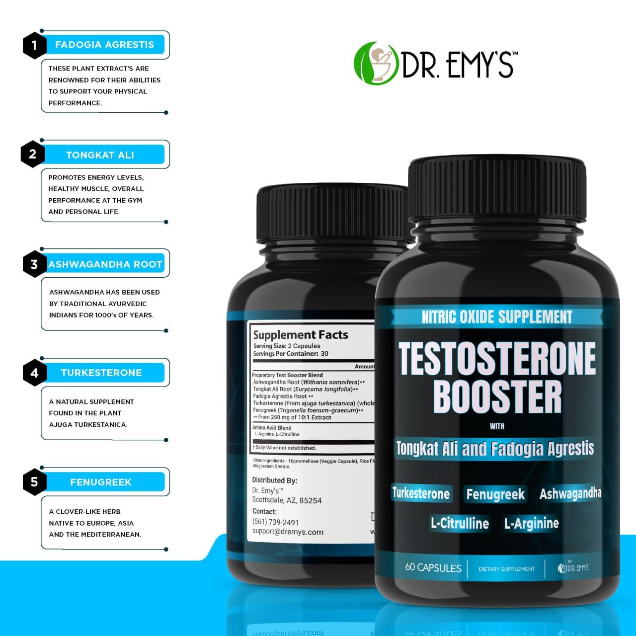 Dr. Emy's tabla nutricional y dosis para uso informado y seguro