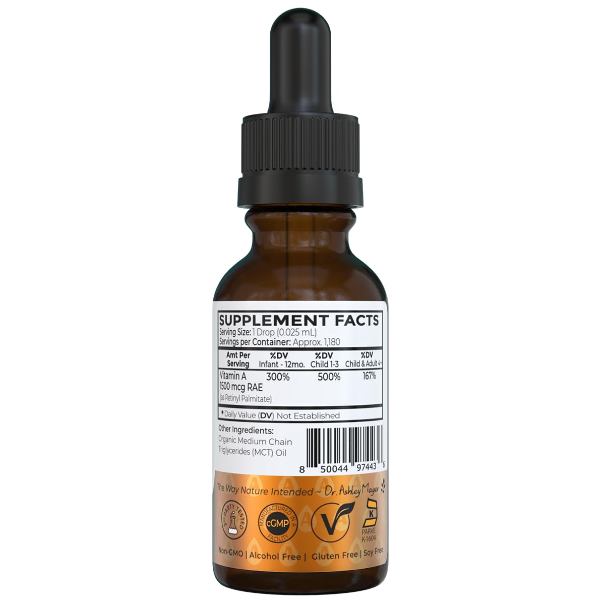 Dr. Green Mom etiqueta con sellos orgánico y Non-GMO certificados