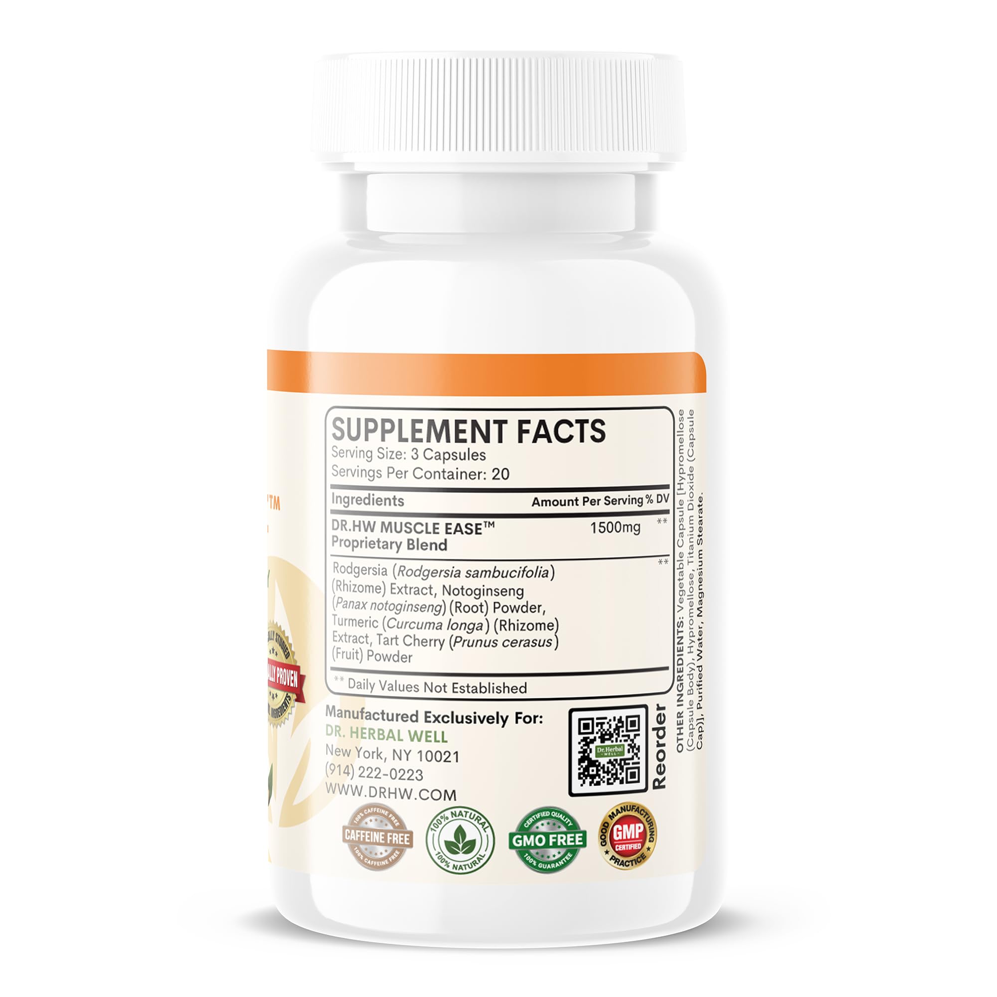 DR. HERBAL WELL cápsulas en mano mostrando textura y tamaño práctico