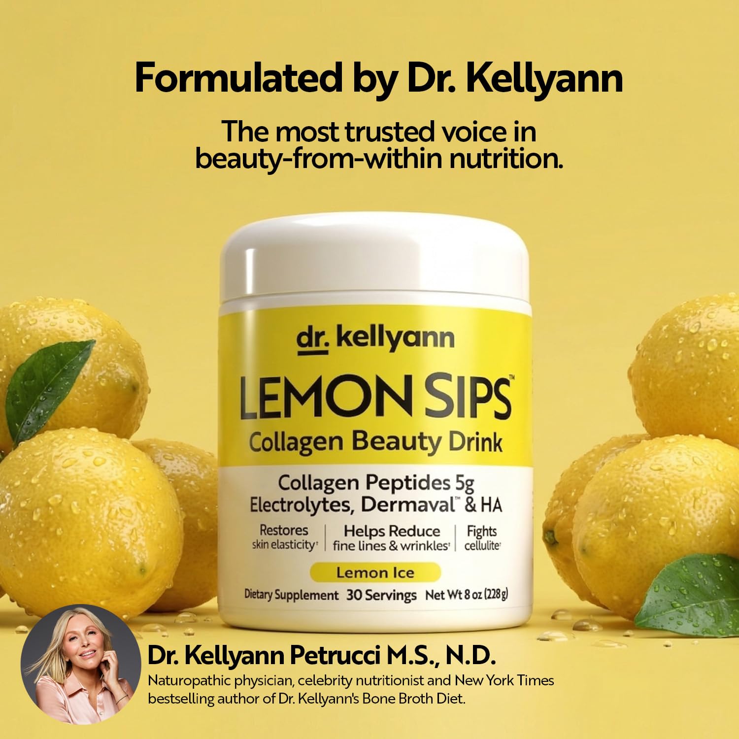 Dr. Kellyann escena lifestyle en picnic mostrando refresco saludable