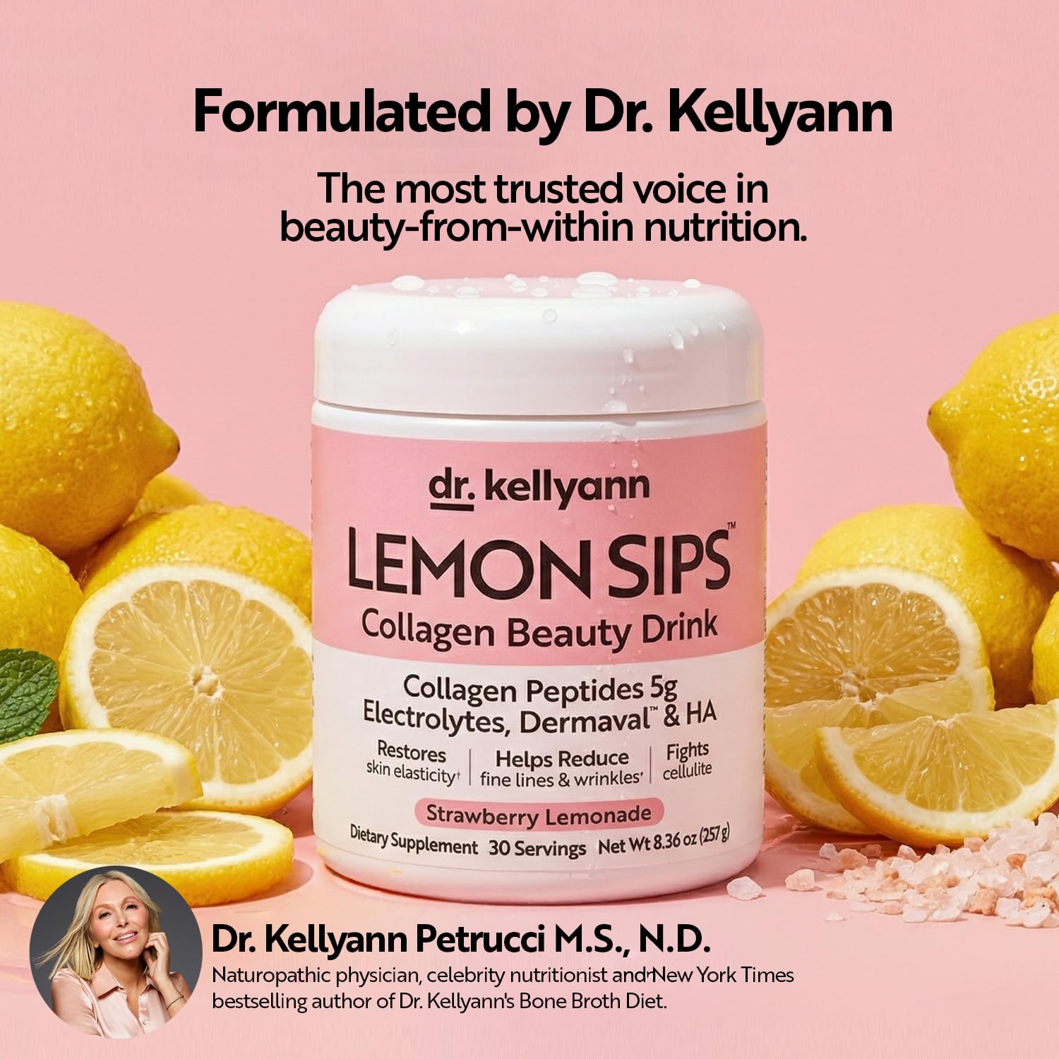 Dr. Kellyann packaging abierto mostrando 30 servicios listos para usar