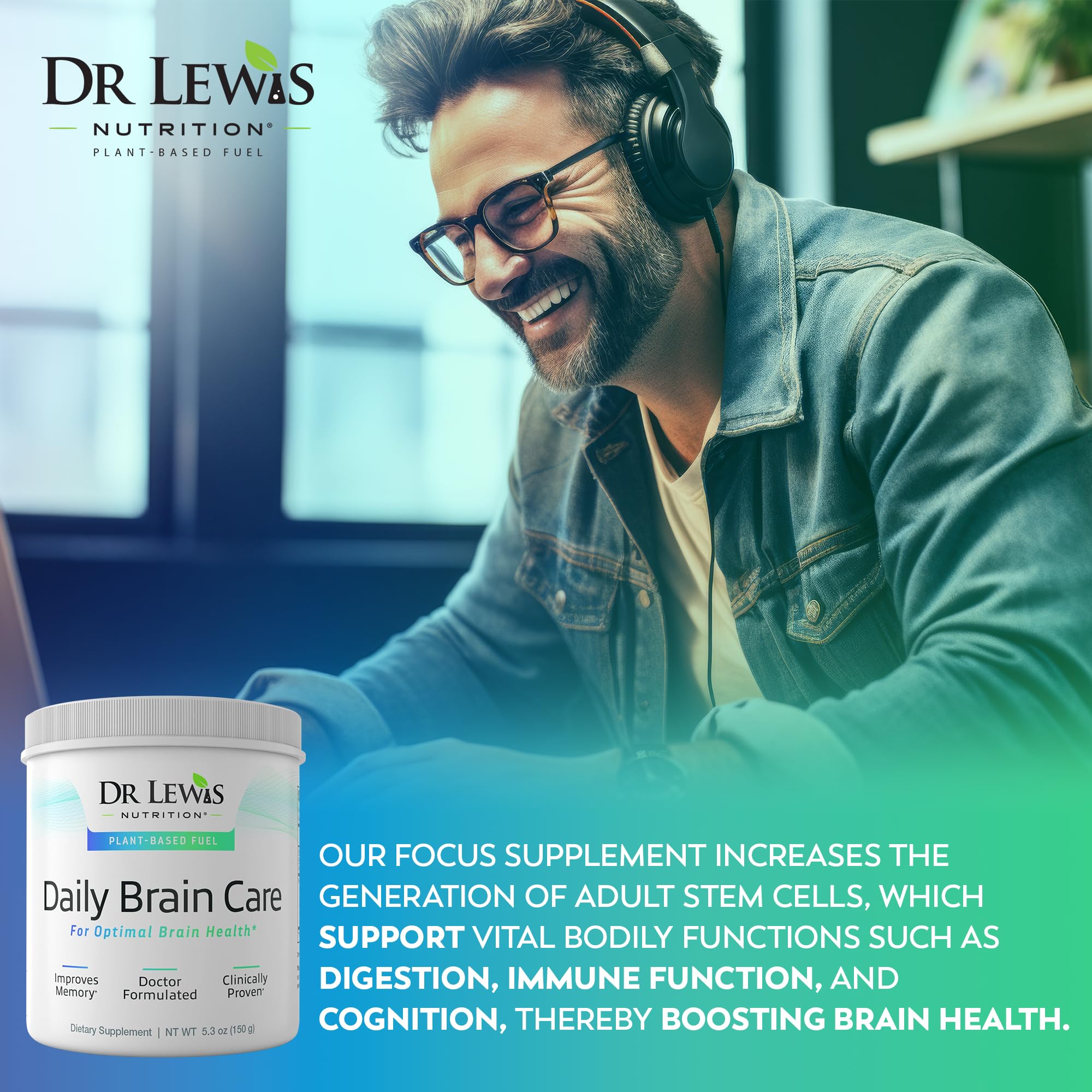 Dr Lewis etiqueta con ingredientes y beneficios claros