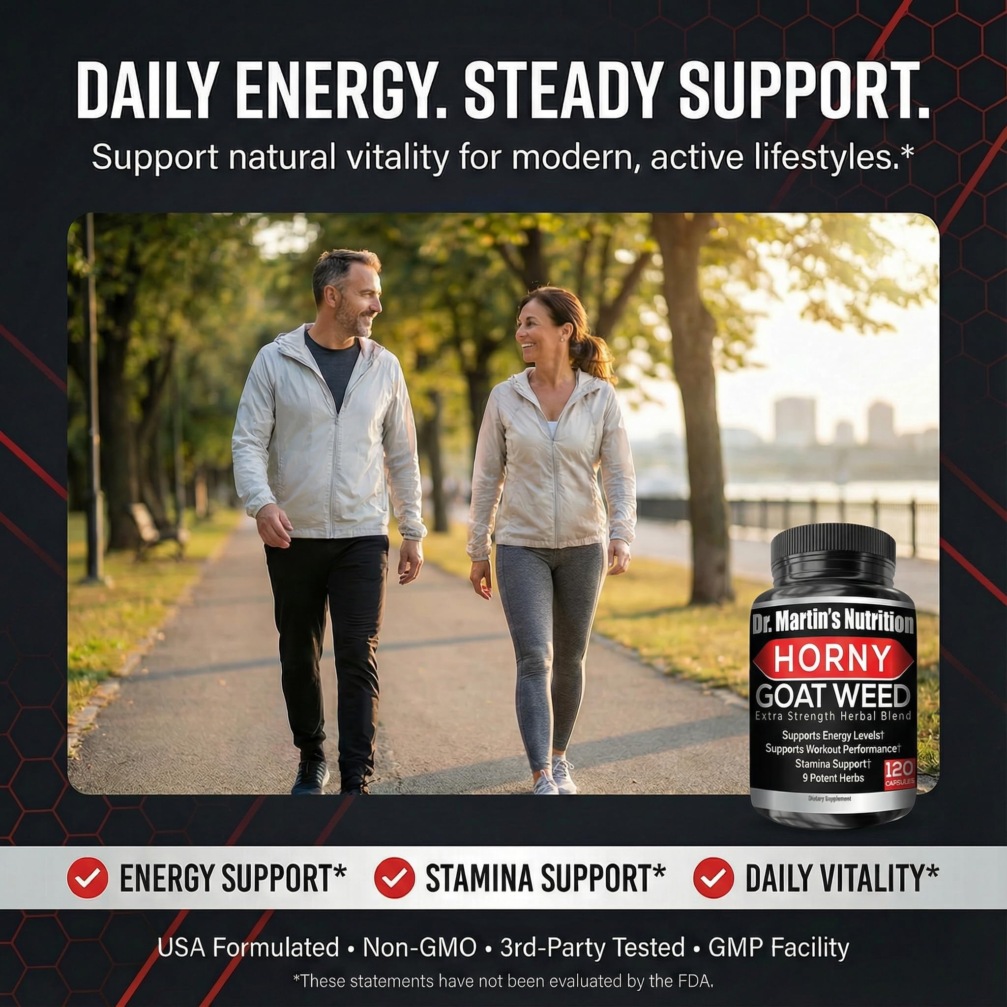 DR. MARTIN'S NUTRITION producto junto a equipo de entrenamiento para energía