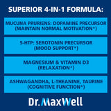 Dr. Maxwell frasco en mano para mostrar uso cotidiano y conveniencia