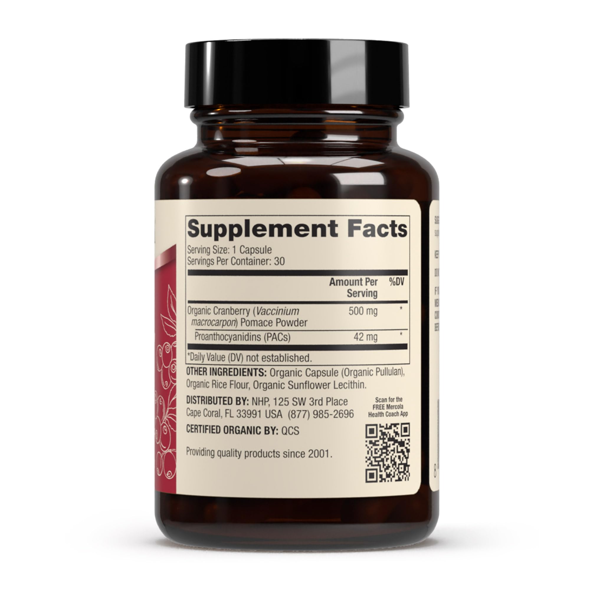 Dr. Mercola detalle de cápsula abierta con contenido visible y beneficio