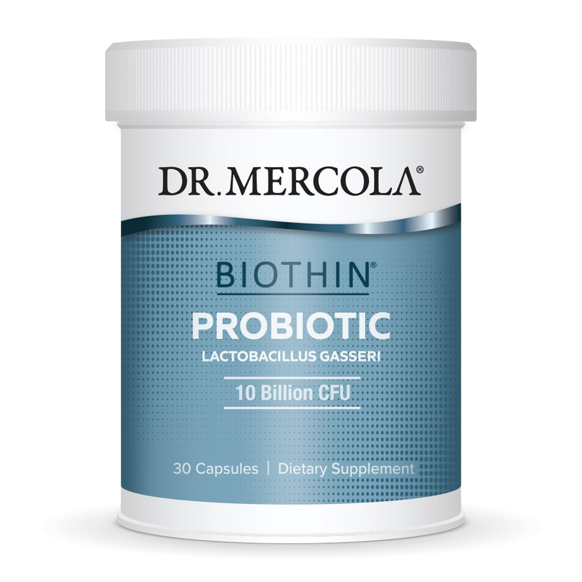 Dr. Mercola frente del envase mostrando la marca y beneficios