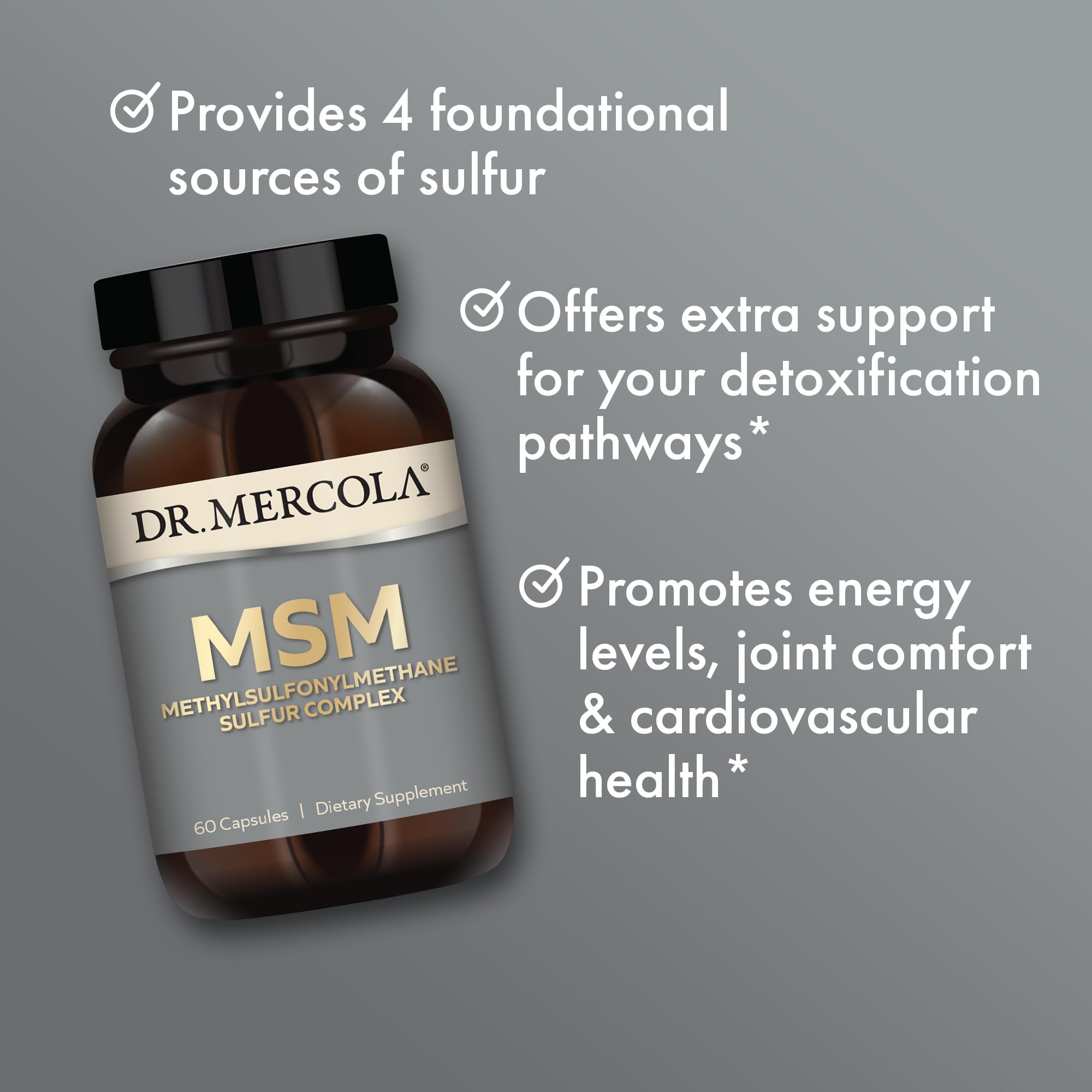 Dr. Mercola cápsula en primer plano mostrando textura y pureza