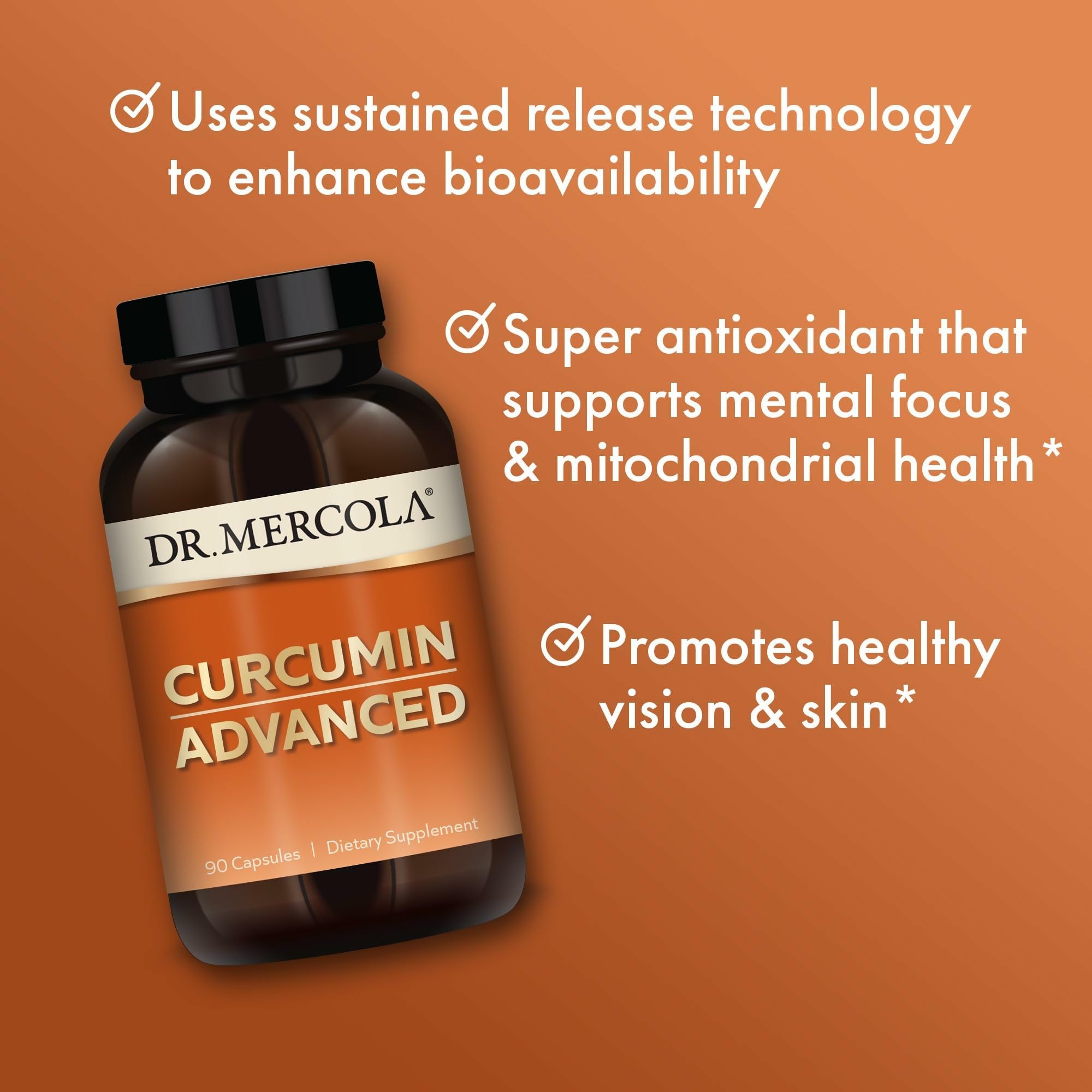 Dr. Mercola etiqueta con información nutricional y curcuminoides