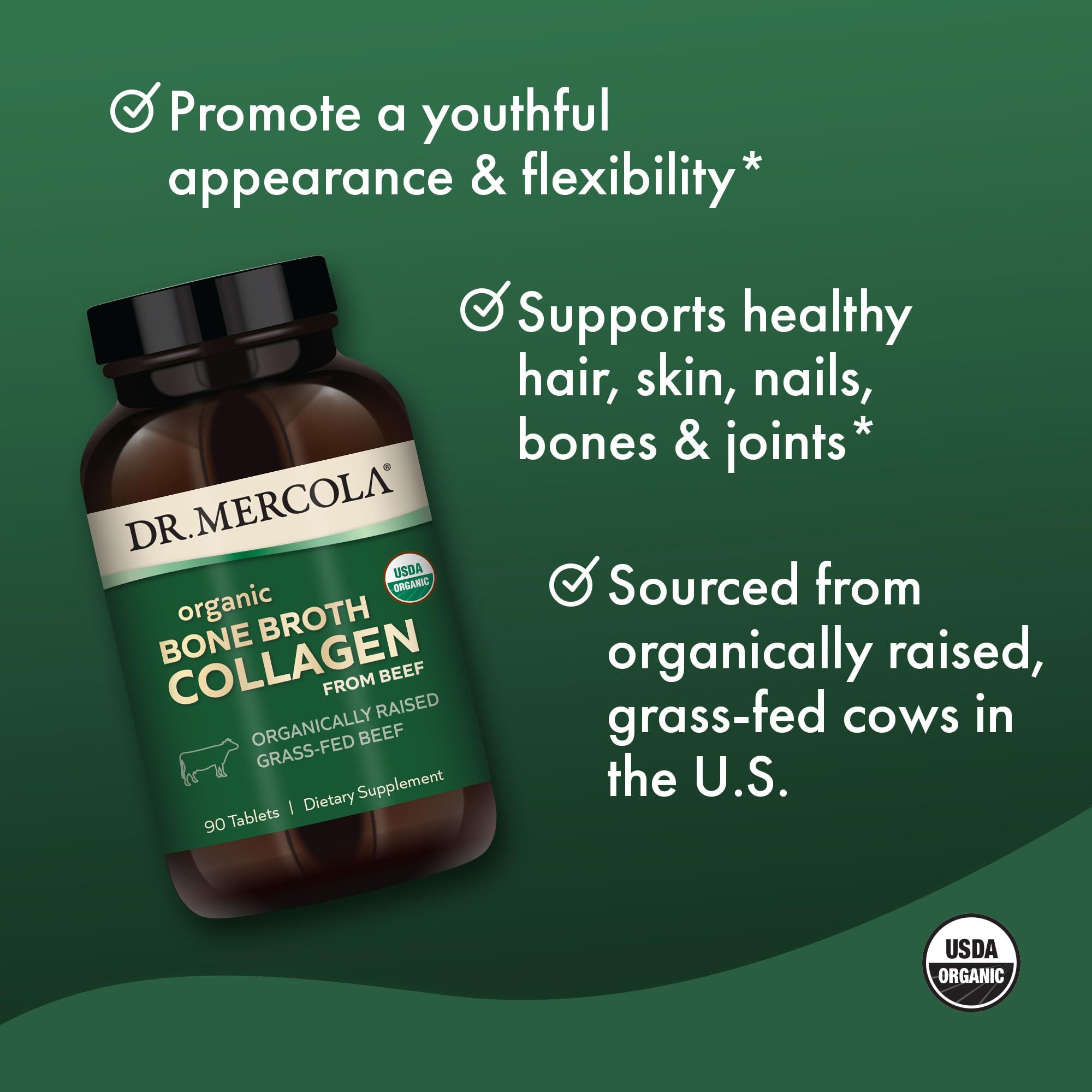 Dr. Mercola etiqueta con certificaciones mostrando origen y calidad