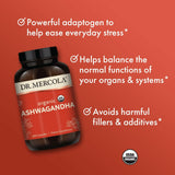 Dr. Mercola etiqueta con certificaciones USDA Organic sin OGM visibles