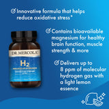 Dr. Mercola etiqueta con ingredientes y ventaja sin OGM ni alérgenos