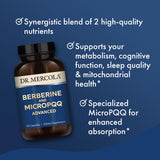 Dr. Mercola etiqueta de ingredientes resaltando MicroPQQ y berberina