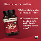Dr. Mercola etiqueta con lista de ingredientes y certificados visibles