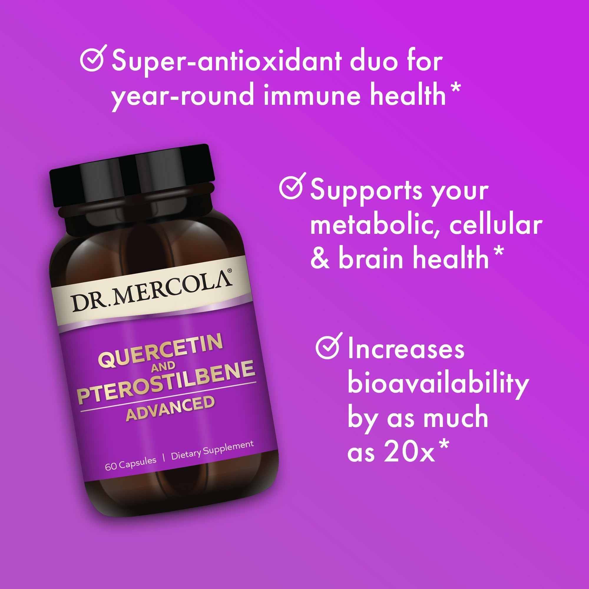 Dr. Mercola etiqueta legible con información nutricional y dosis