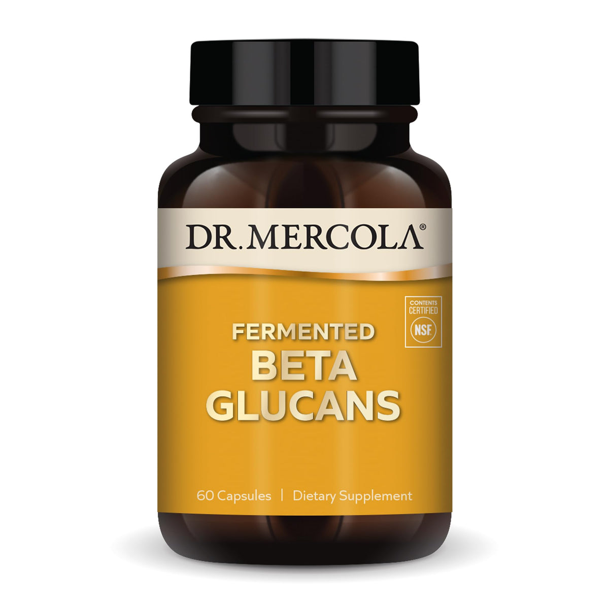 Dr. Mercola frasco frontal mostrando diseño y 60 cápsulas, apoyo diario