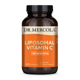 Dr. Mercola frasco delante mostrando el envase claro y beneficios de alta absorción