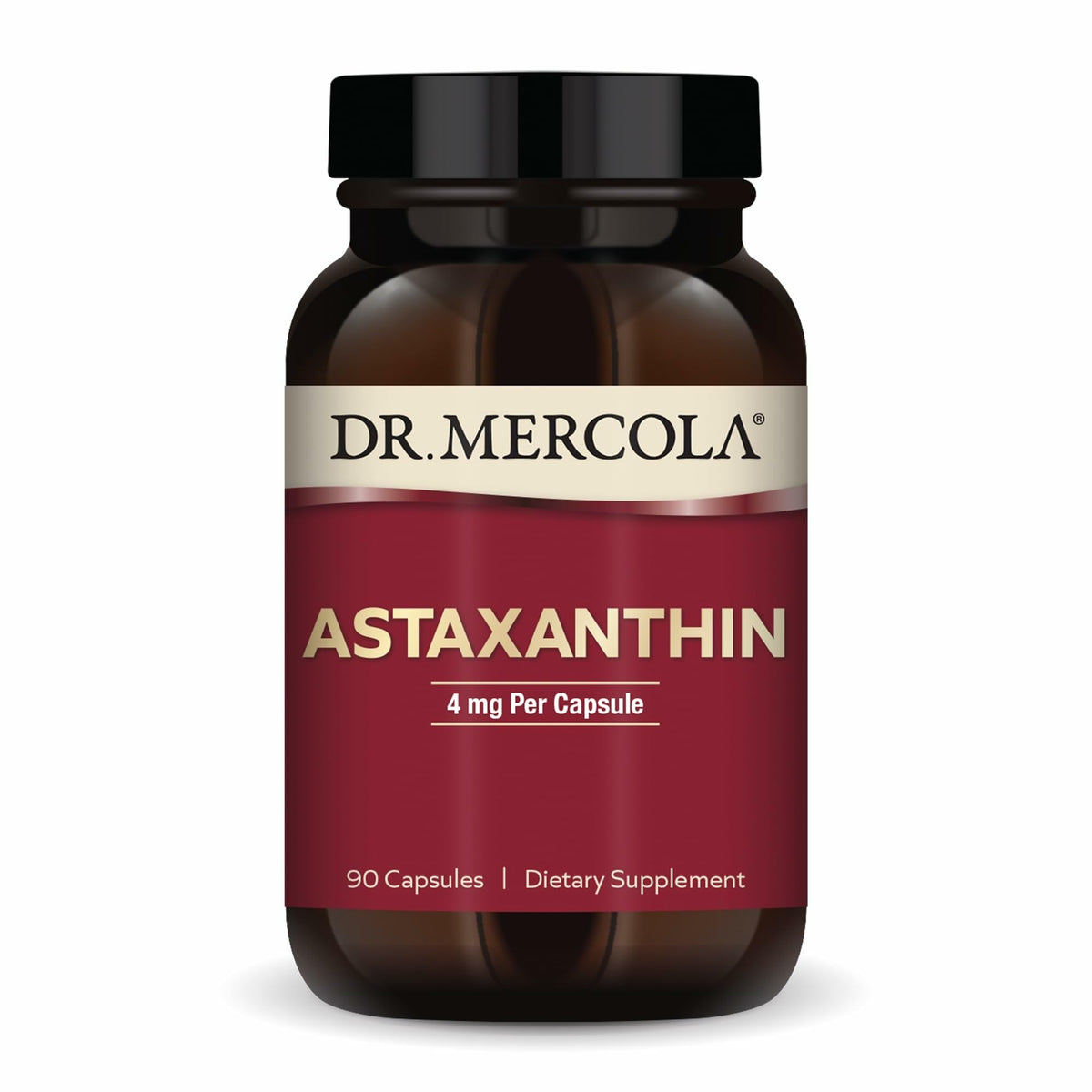 Dr. Mercola frasco frontal mostrando etiqueta y beneficios visibles