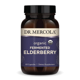Dr. Mercola frasco frontal mostrando cápsulas y beneficio de complemento vegetal