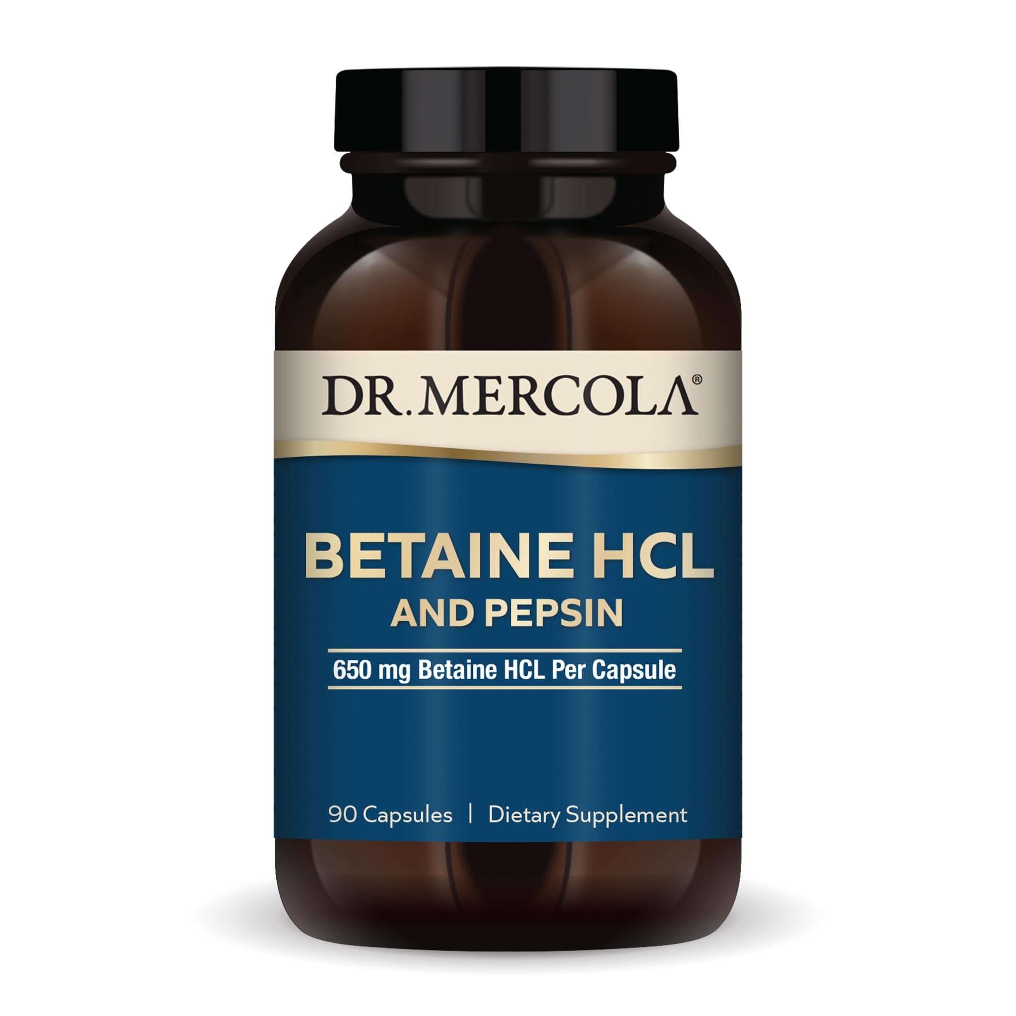 Dr. Mercola frente del empaque mostrando dosis y beneficios