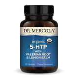 Dr. Mercola frente del envase mostrando certificación orgánica y beneficio relajación