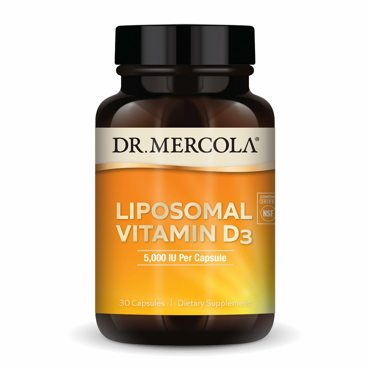Dr. Mercola frente del envase mostrando etiqueta clara y beneficios