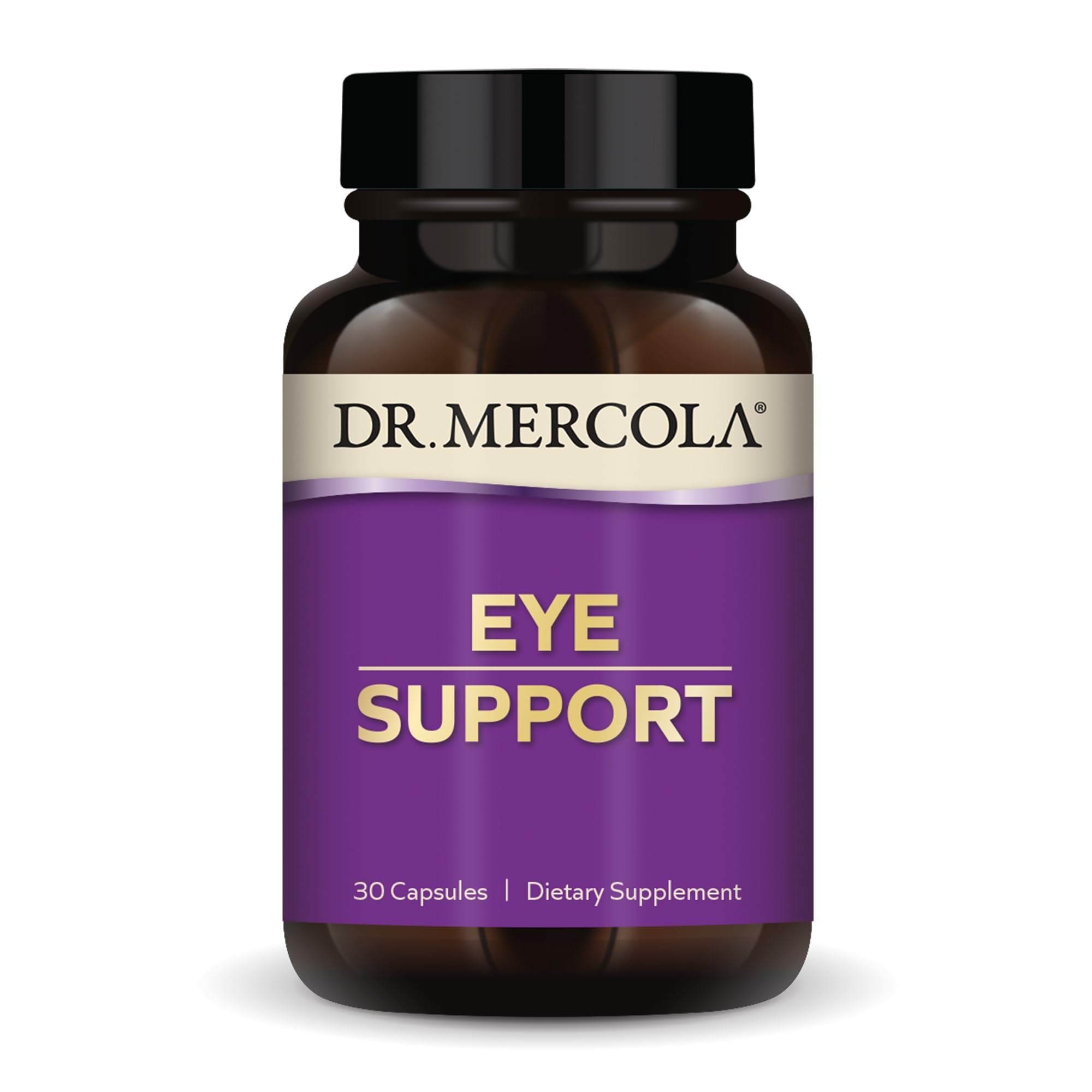 Dr. Mercola frontal del envase mostrando el nombre y beneficios principales para confianza