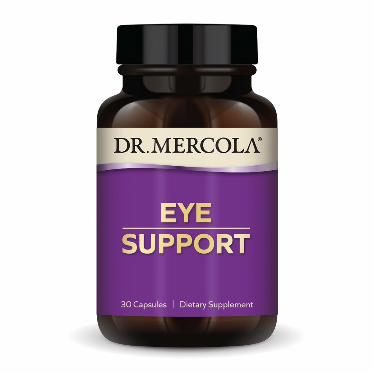 Dr. Mercola frontal del envase mostrando el nombre y beneficios principales para confianza