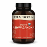Dr. Mercola frasco frontal mostrando etiqueta y beneficio de energía limpia