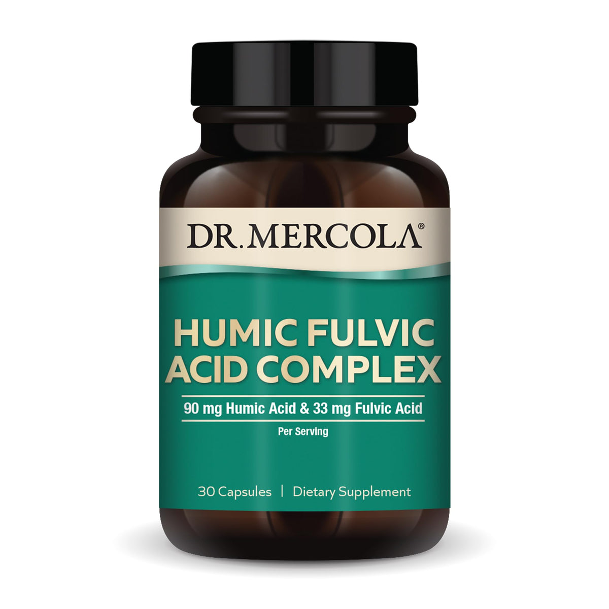 Dr. Mercola envase frontal que muestra etiqueta y beneficios visibles para uso diario
