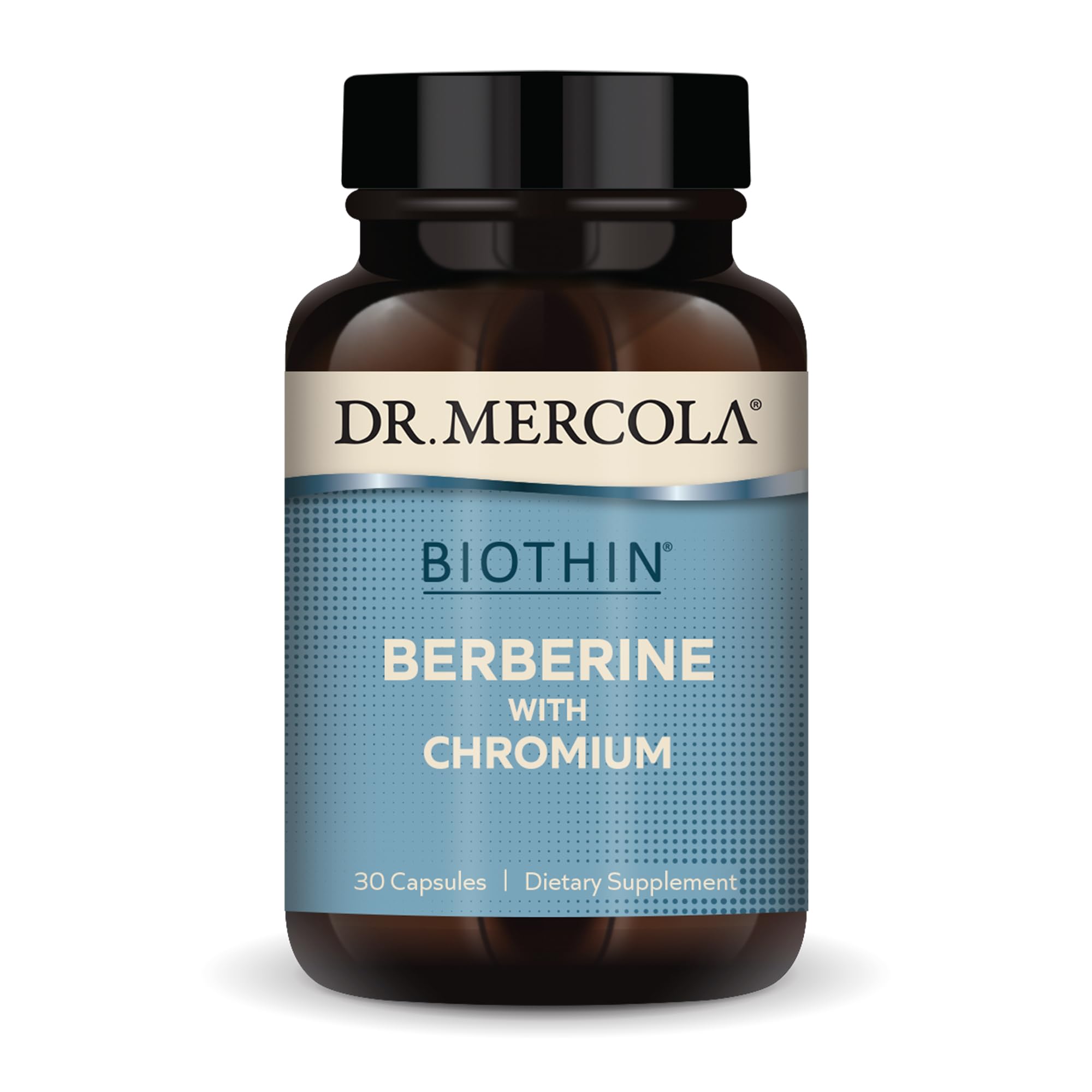 Dr. Mercola imagen frontal del envase que muestra marca y beneficio metabólico
