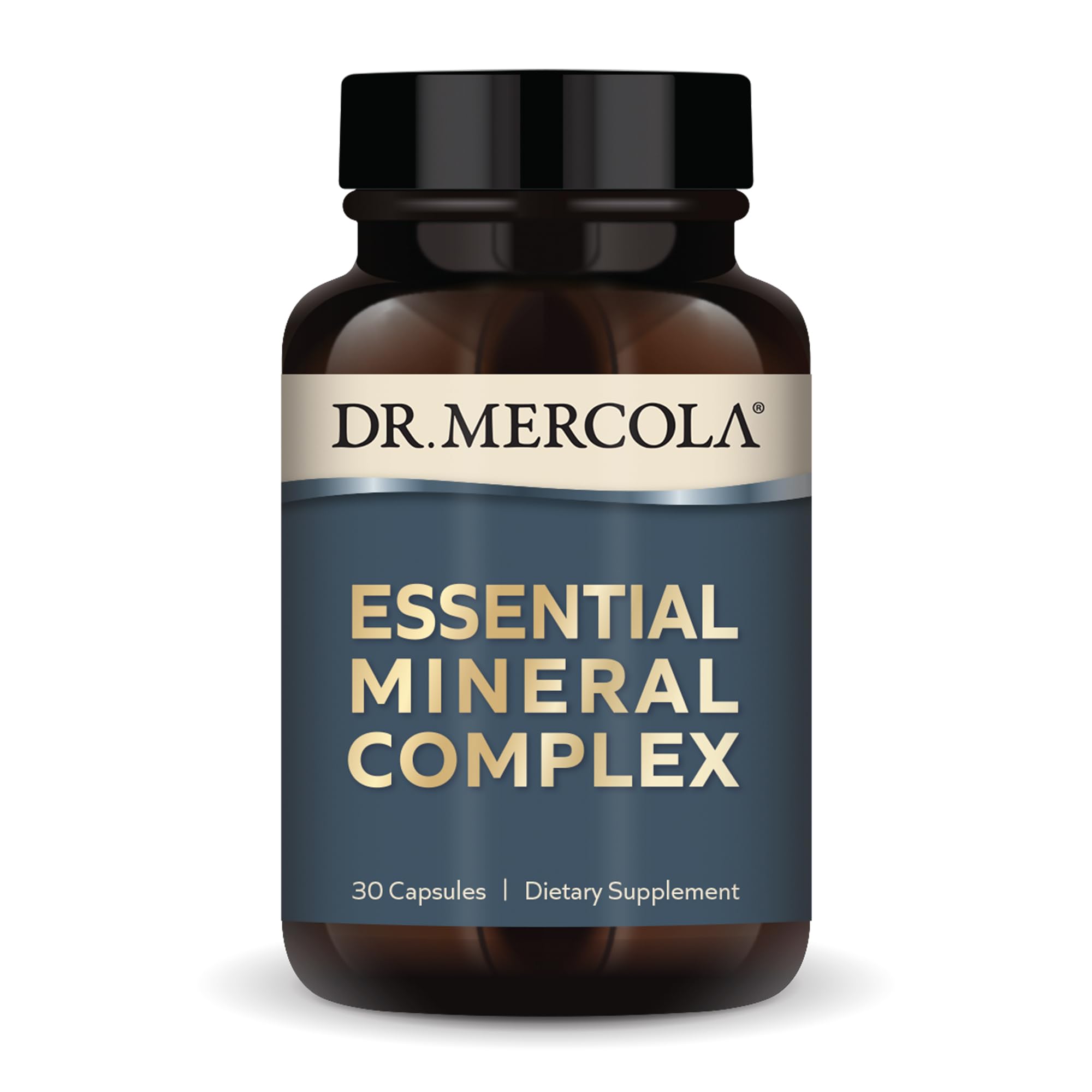 Dr. Mercola envase frontal mostrando etiqueta y beneficios del producto