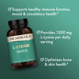Dr. Mercola etiqueta nutricional con detalles de 1.500 mg por porción
