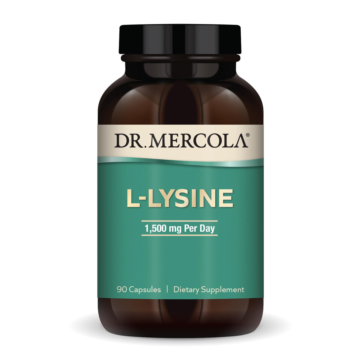 Dr. Mercola frontal del envase que muestra 90 cápsulas y beneficios claros
