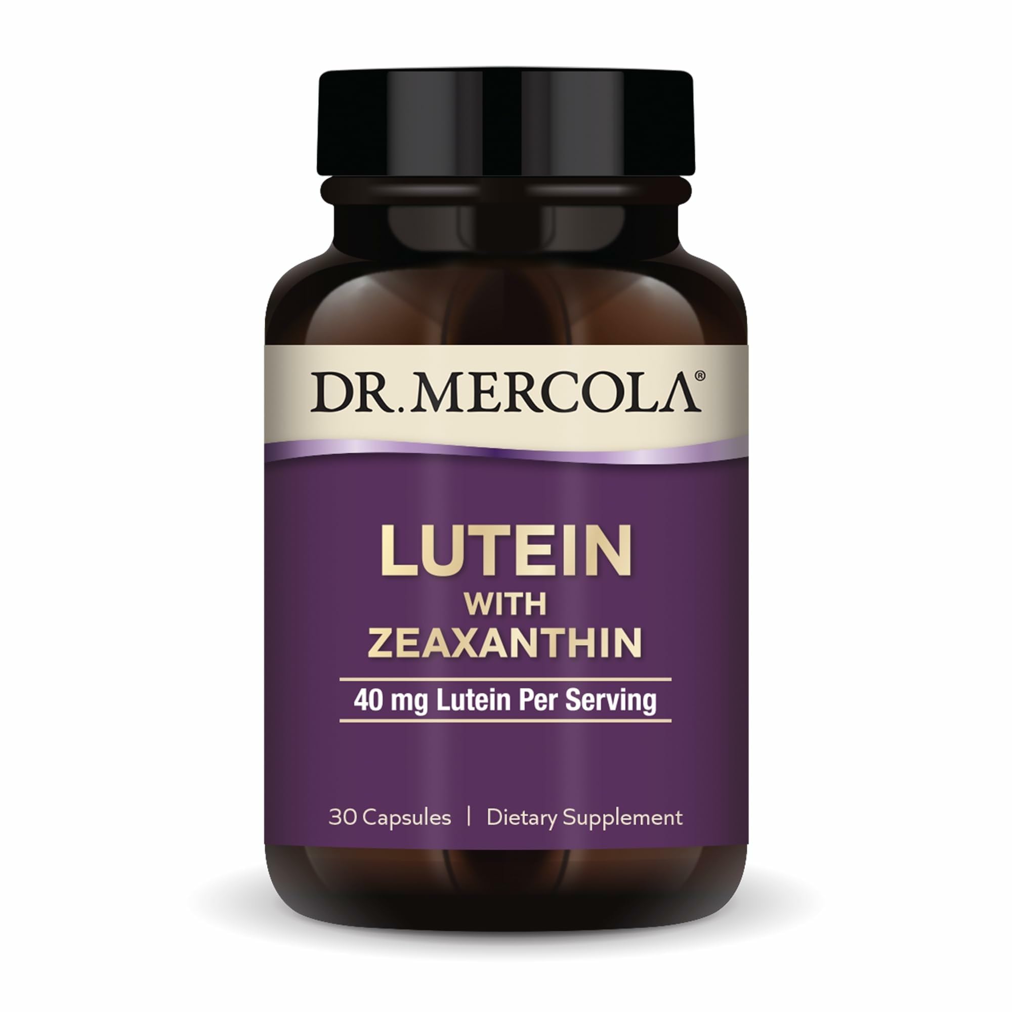 Dr. Mercola envase frontal mostrando etiqueta y beneficios clave