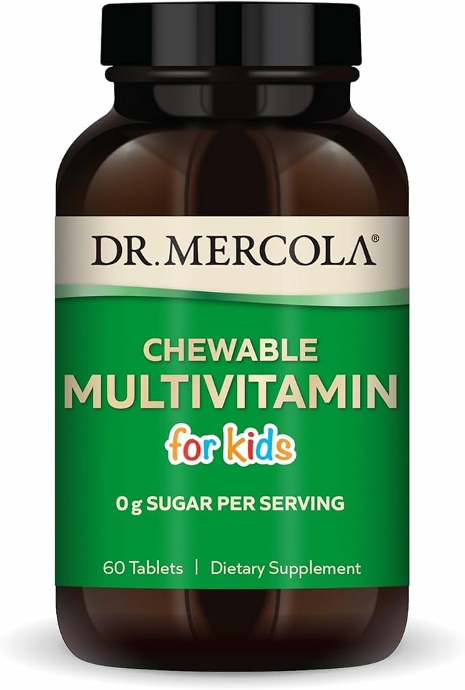 Dr. Mercola frente del empaque mostrando 60 tabletas y beneficios
