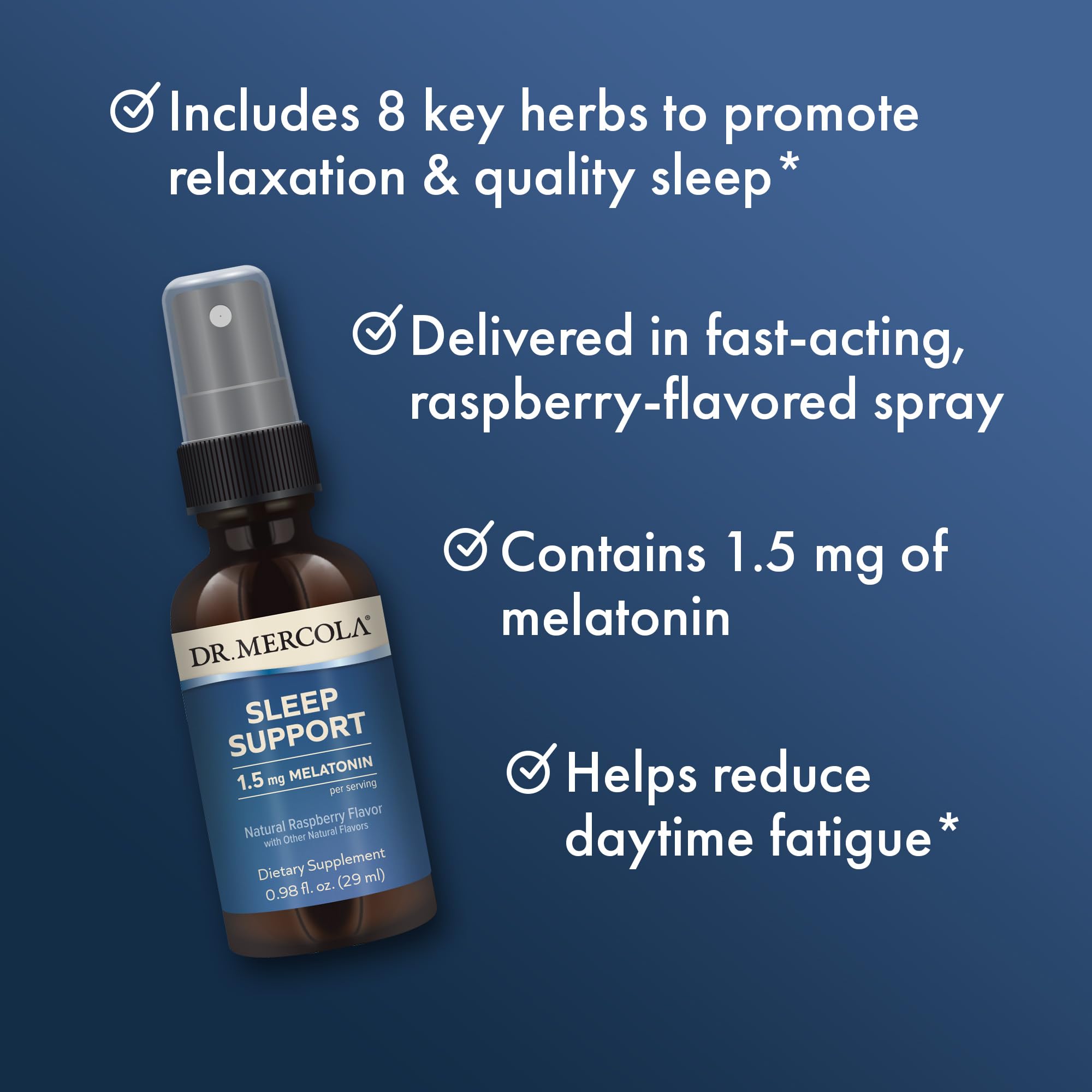 Dr. Mercola spray utilizado antes de acostarse para relajación
