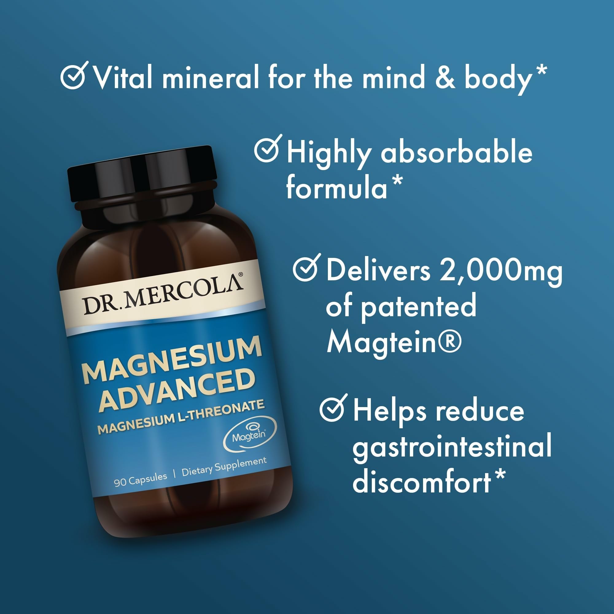 Dr. Mercola cápsula en mano para mostrar tamaño y dosis práctica