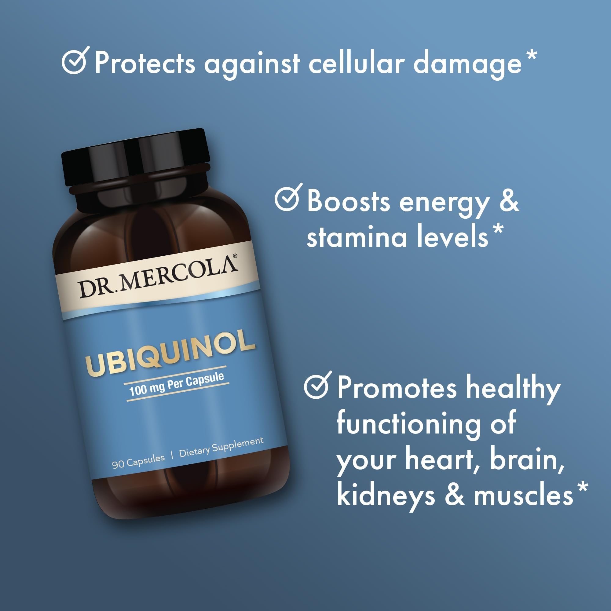 Dr. Mercola cápsulas sobre superficie blanca para apreciar presentación limpia