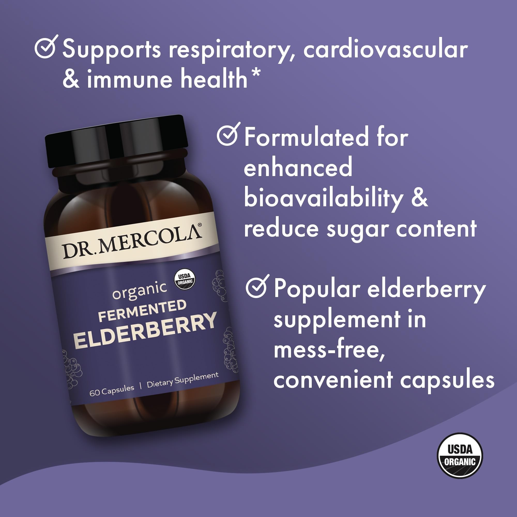 Dr. Mercola cápsula en mano indicando tamaño real y conveniencia diaria