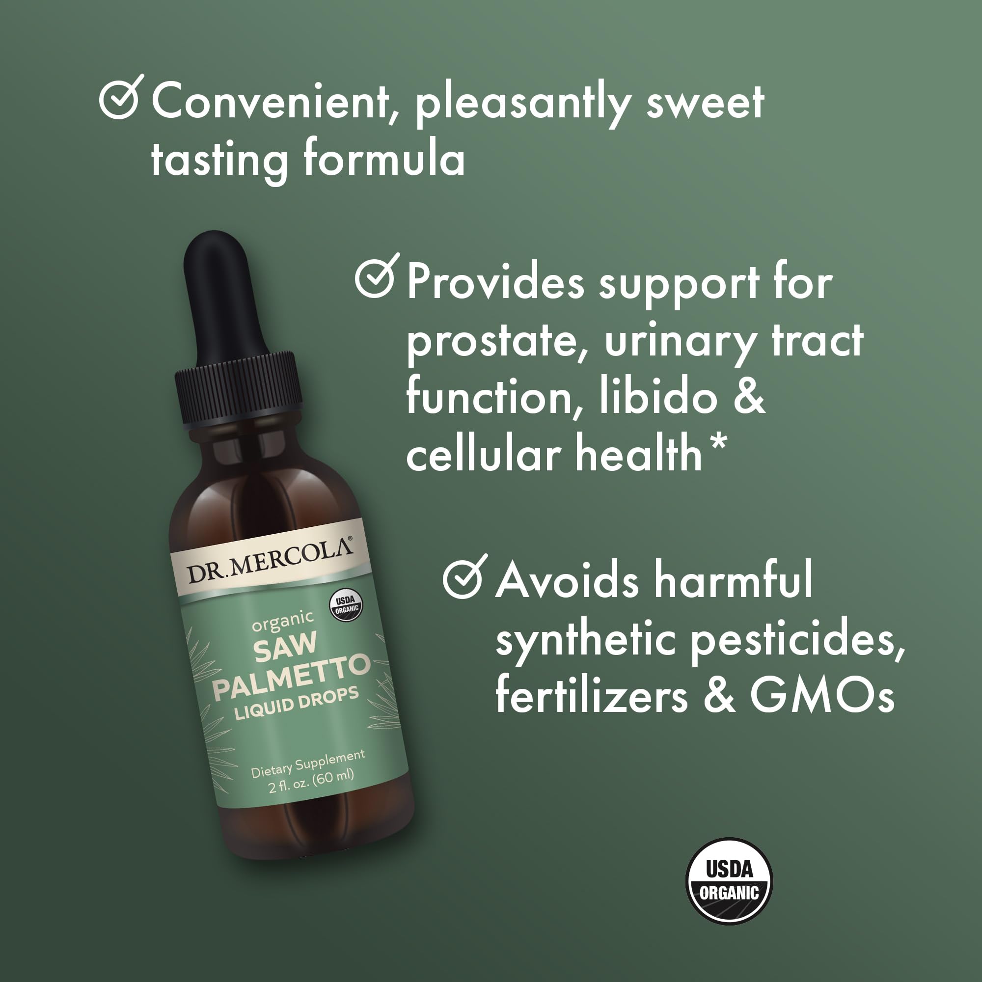 Dr. Mercola gotas vertidas en vaso mezcladas para ingestión flexible