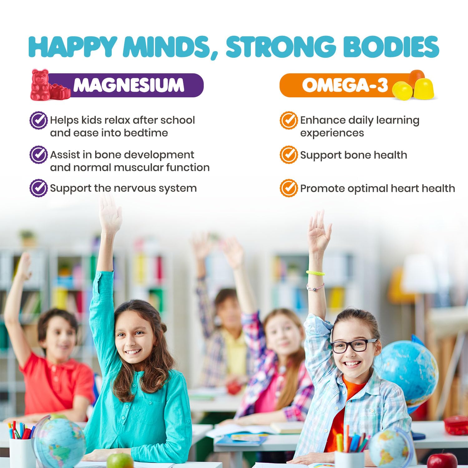 DR. MORITZ frasco de Omega 3 vegano con vitamina C para niños