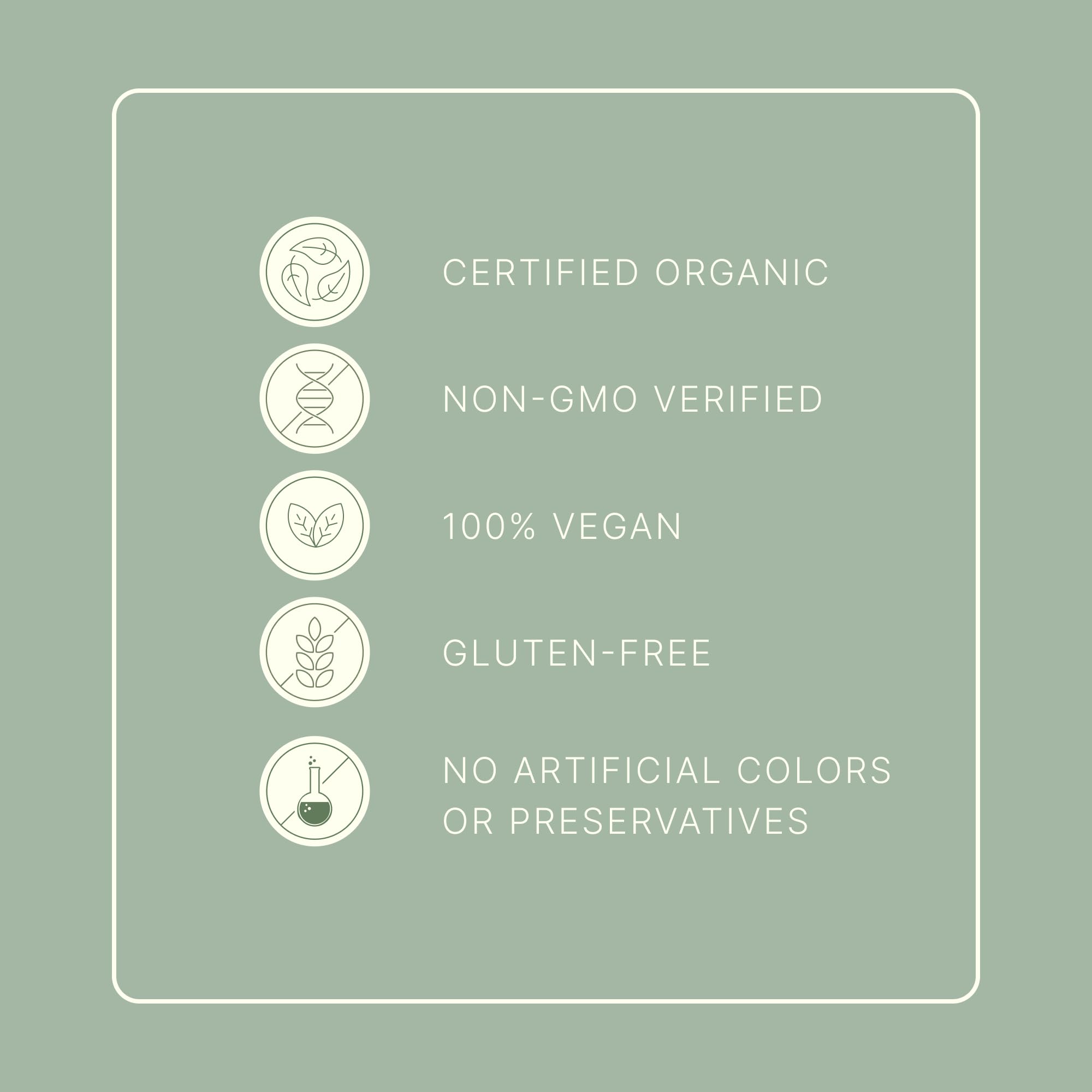 Dr. Murray etiqueta con lista de ingredientes limpios y pruebas de terceros