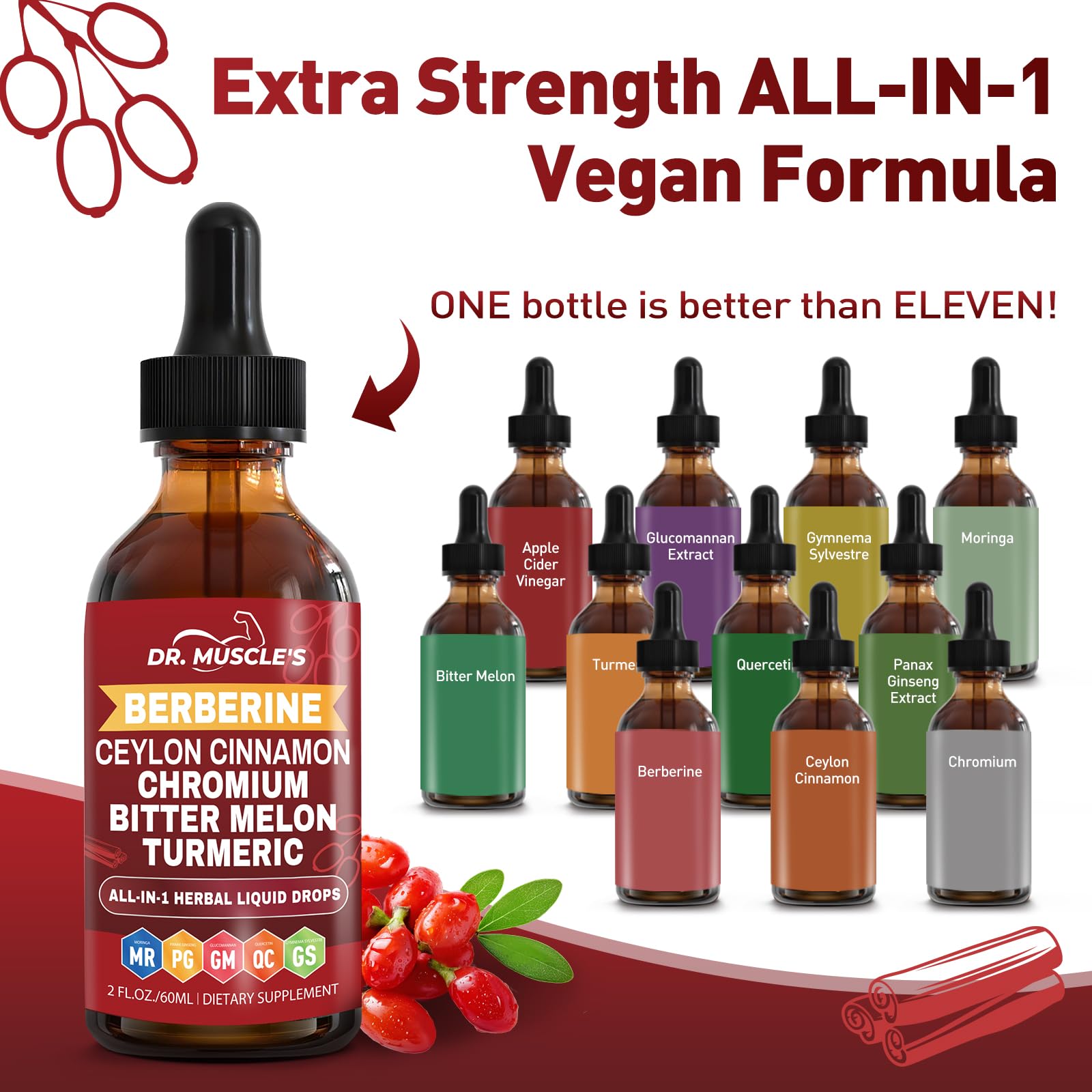 DR. MUSCLE'S etiqueta con lista de ingredientes clara y legible para confianza