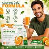 Dr. Nick's batido naranja preparado, sabor agradable y nutritivo al instante
